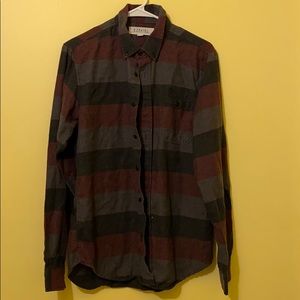 Ezekiel red, black and gray striped flannel
